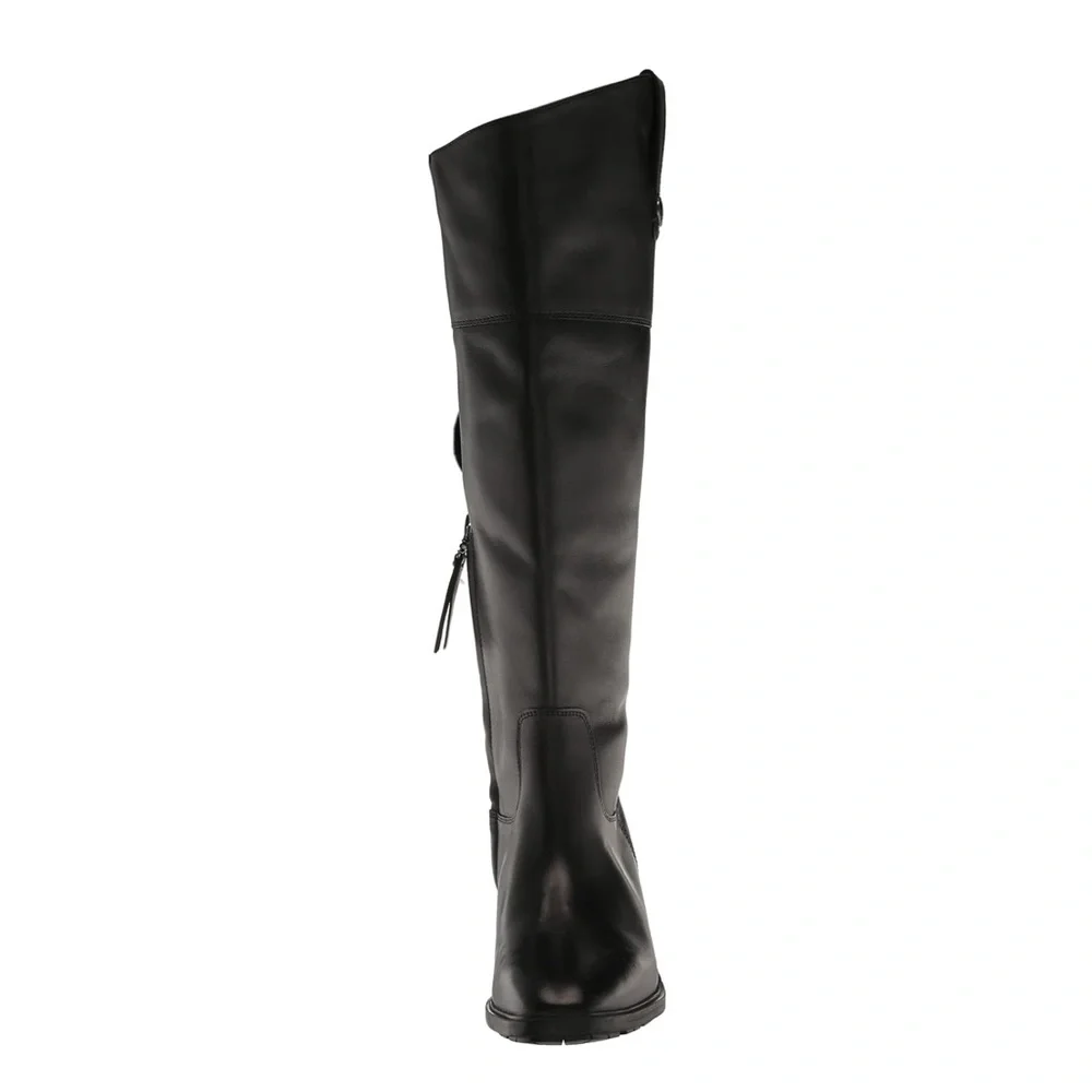 Sam Edelman Drina Tall Shaft Boots Black Women Zip, Square Toe Sz 7